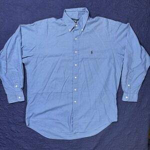 Ralph Lauren Men's Blake Classic Fit Gingham‎ Button Down Shirt Size L EUC